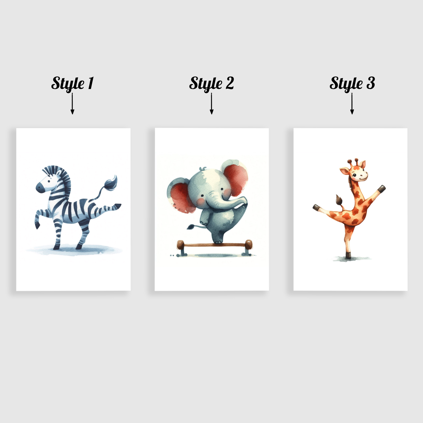 Animal Gymnastics Print Set