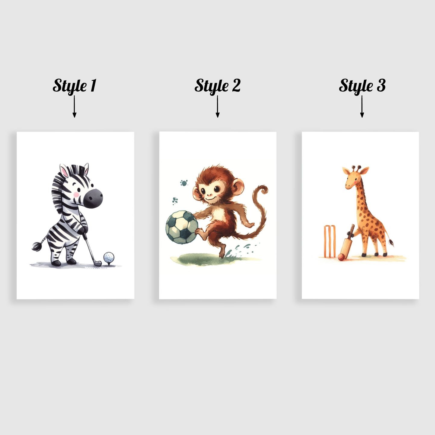 Animal Sports Print Set