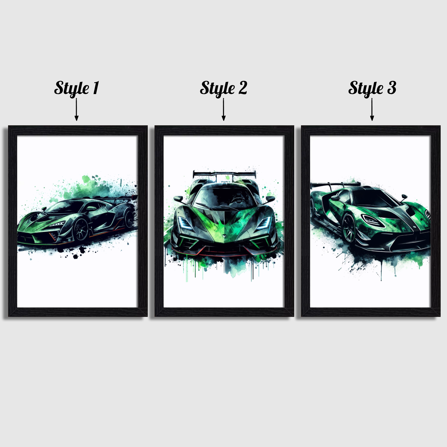 Green Car Print Set