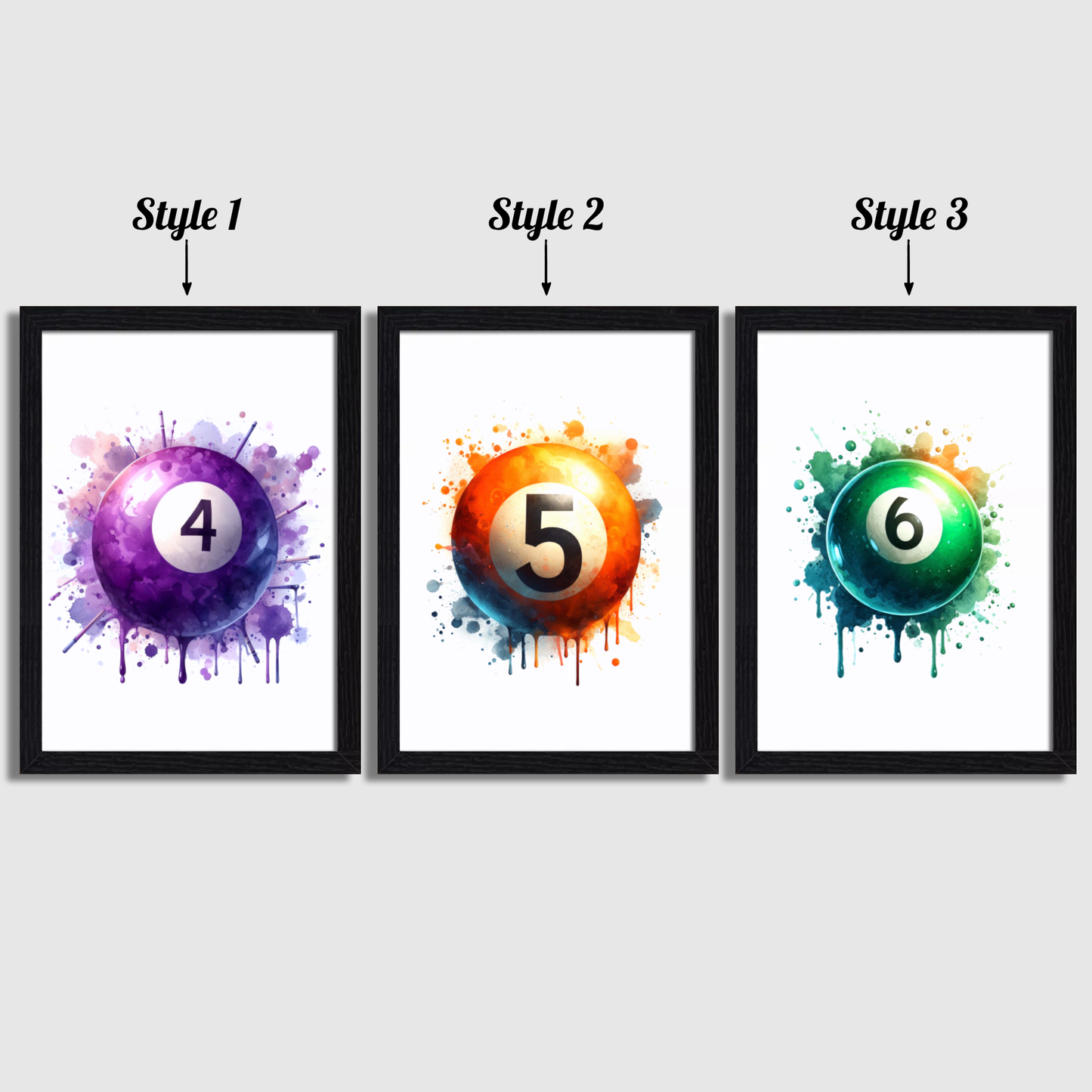 Pool Ball Print Set