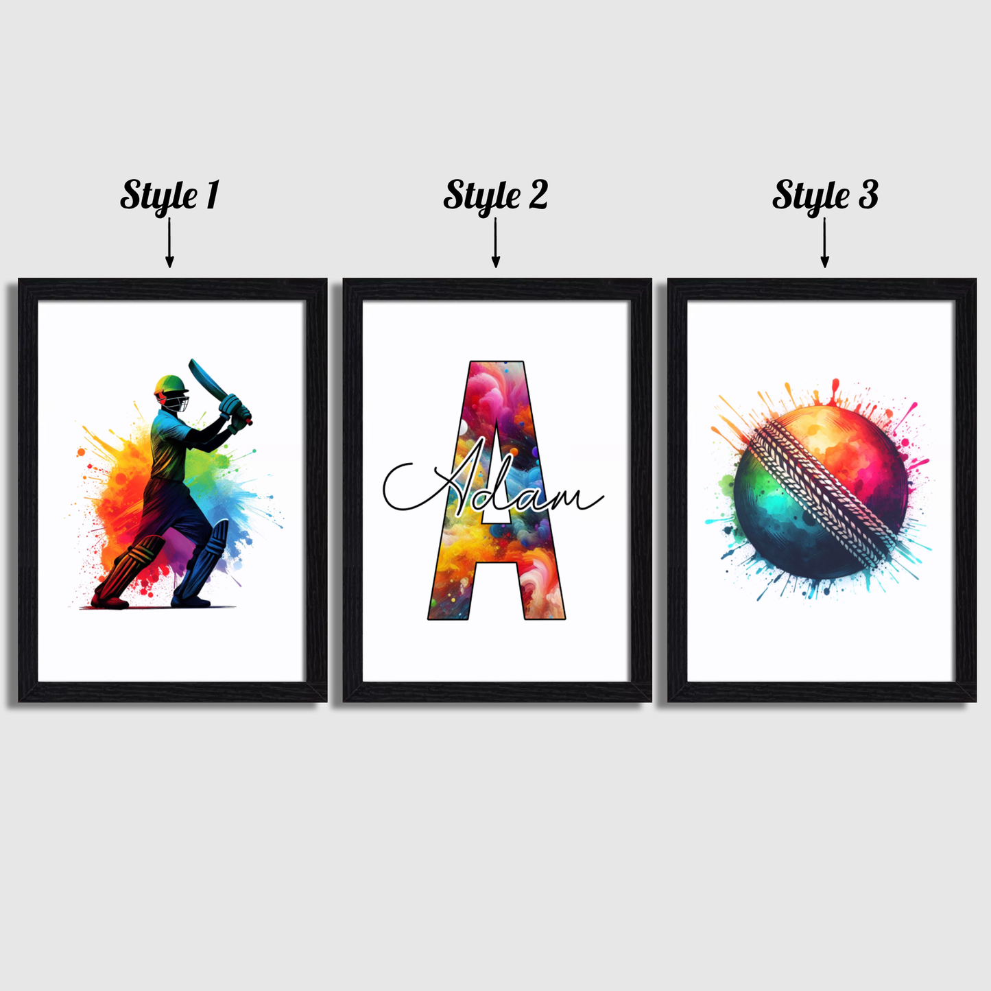 Personalised Cricket Print Set