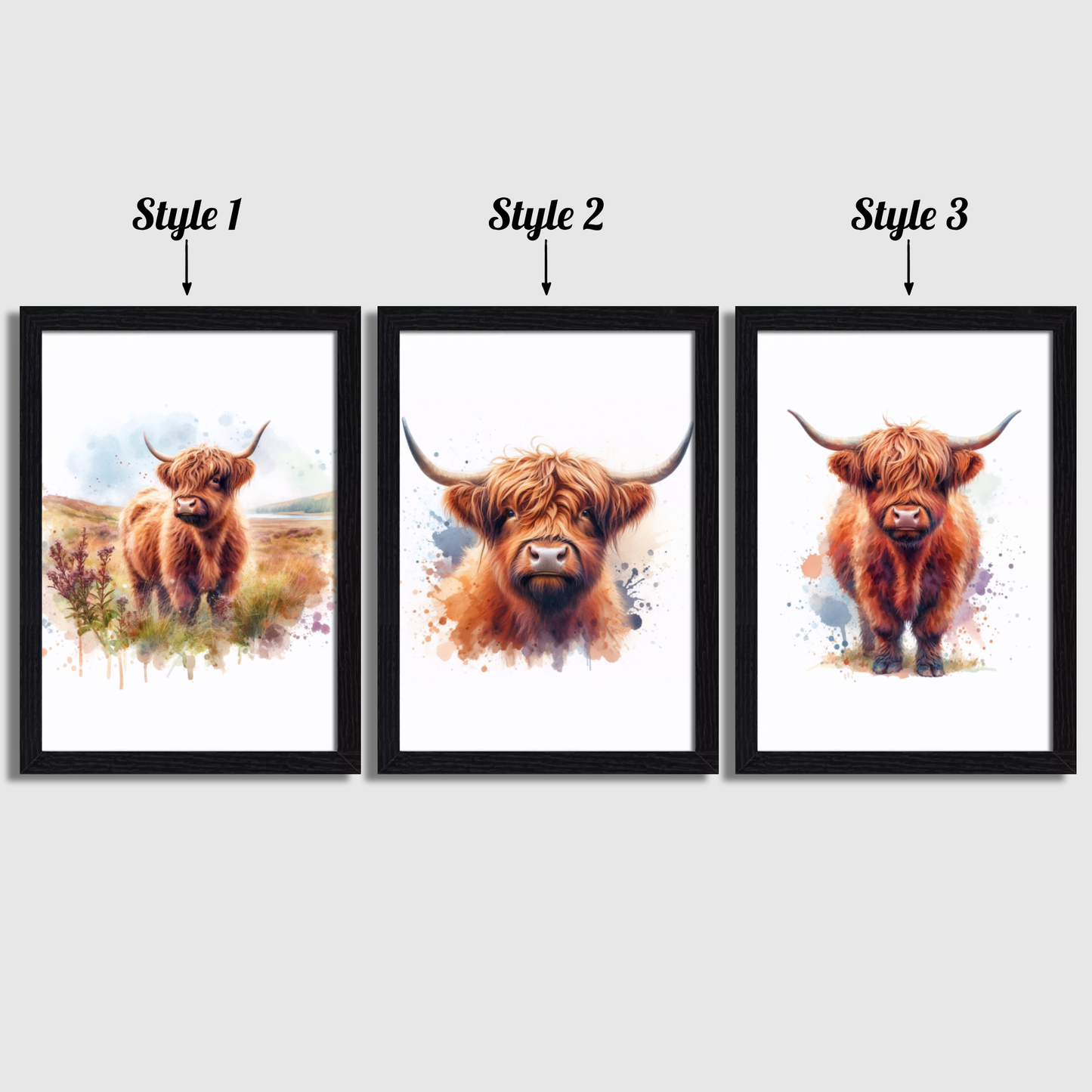 Highland Cow Print Set