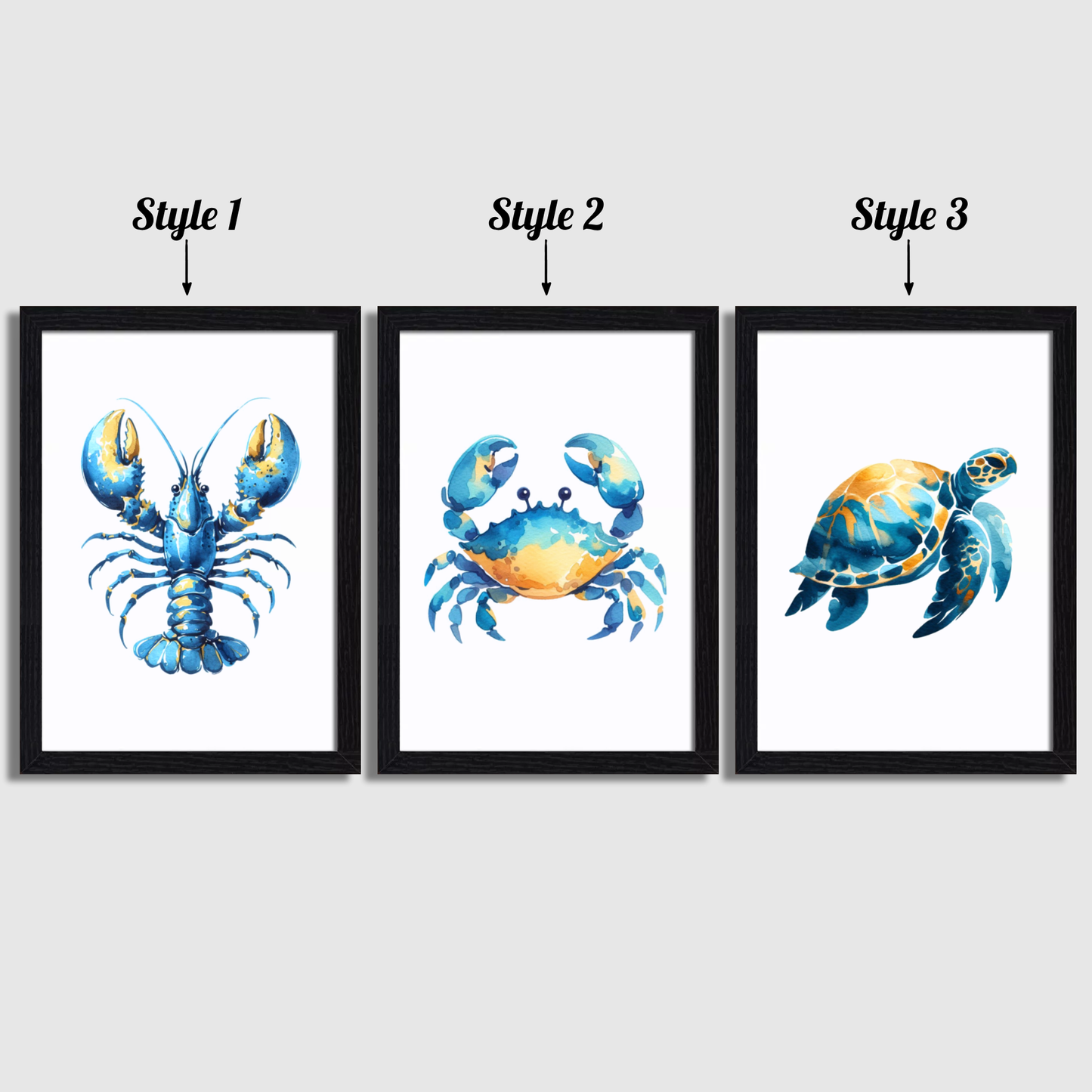 Sea Creatures Print Set