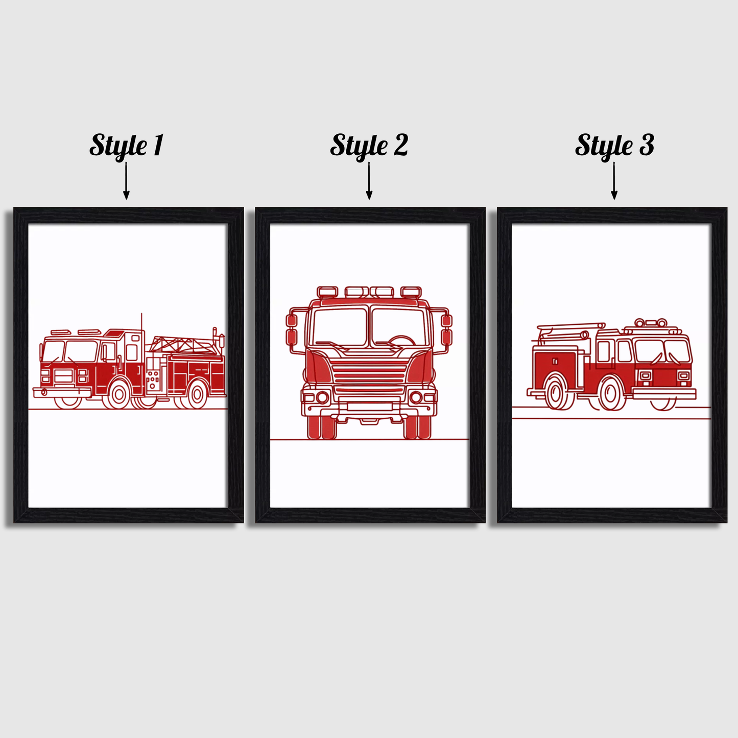 Fire Engine Print Set