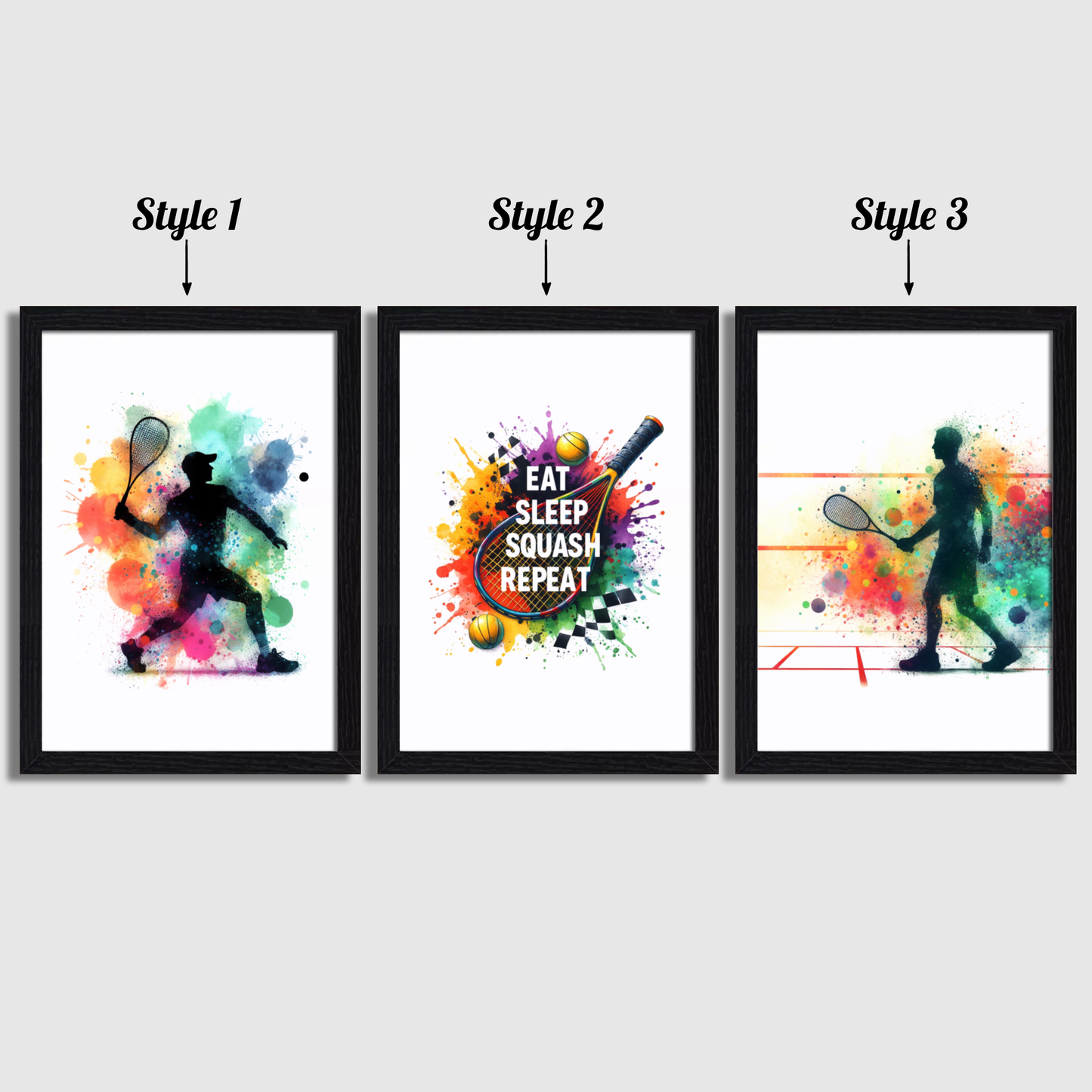 Multicoloured Squash Print Set