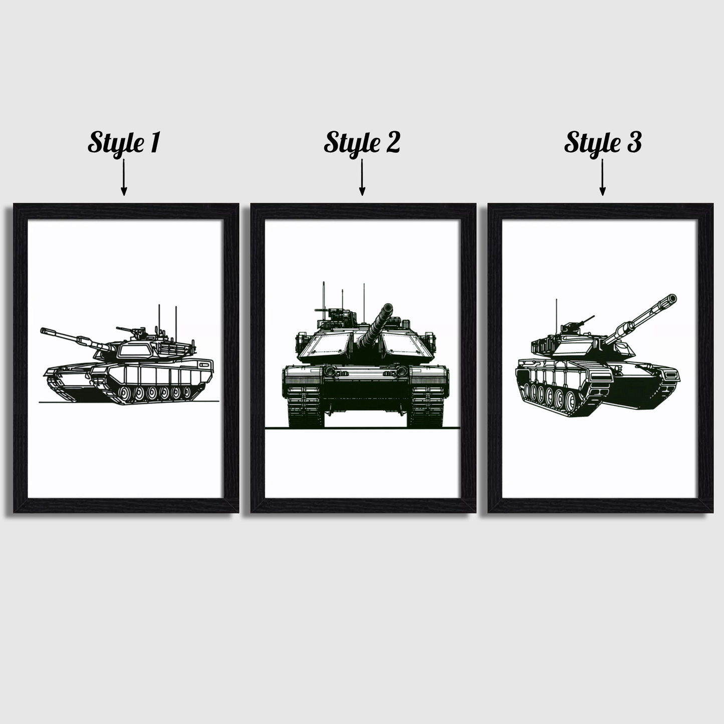 Tank Line Art Print Set