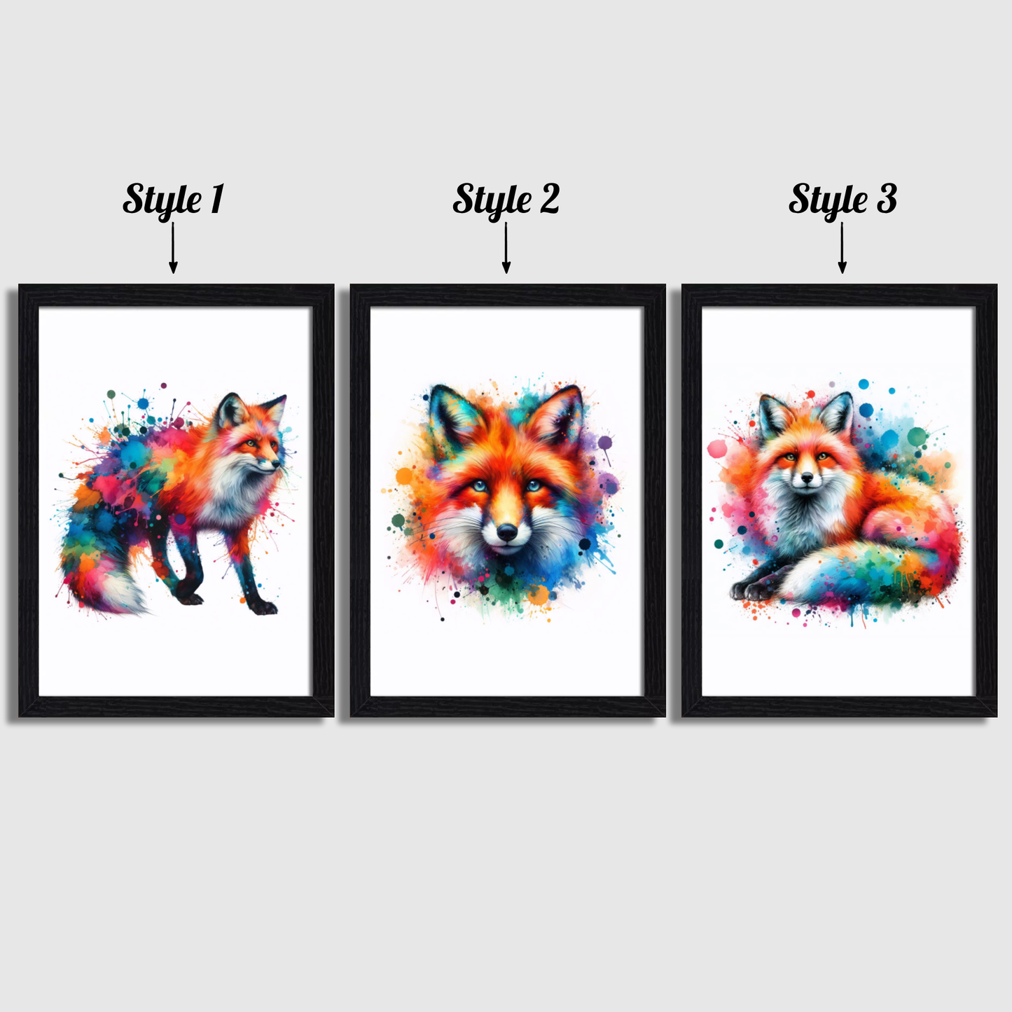 Watercolour Fox Print Set