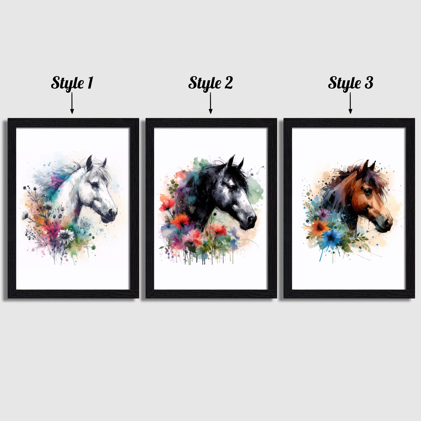 Horse Portrait Print Set