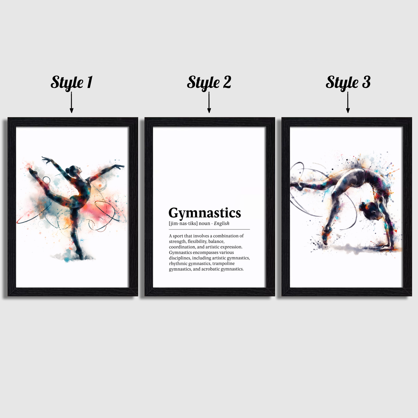 Gymnastics Definition Print Set