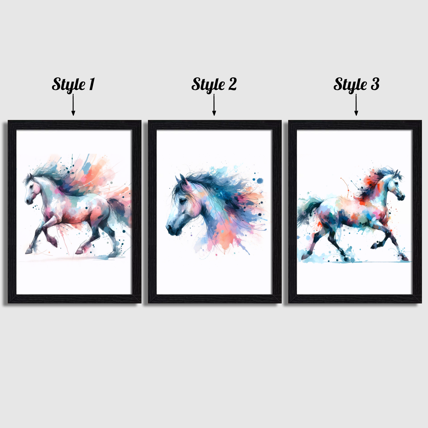 Pastel Horse Print Set