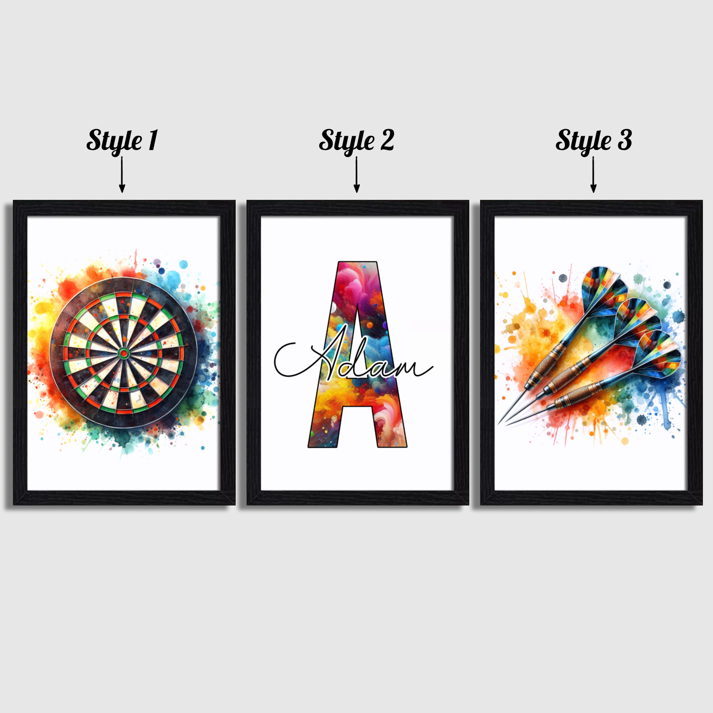 Multicolour Personalised Darts Print Set