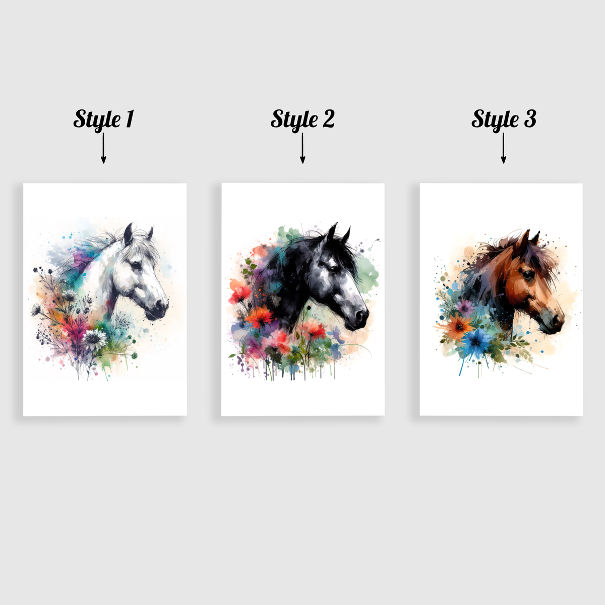 Horse Portrait Print Set