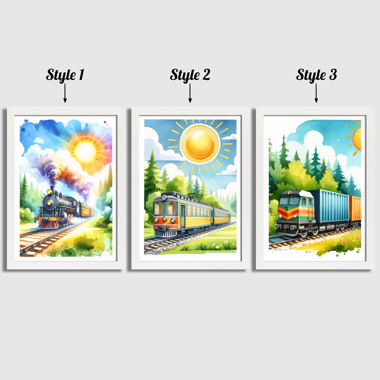 Kids Train Print Set