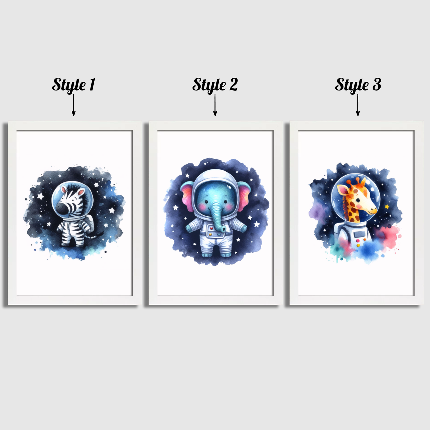 Animal Astronaut Print Set