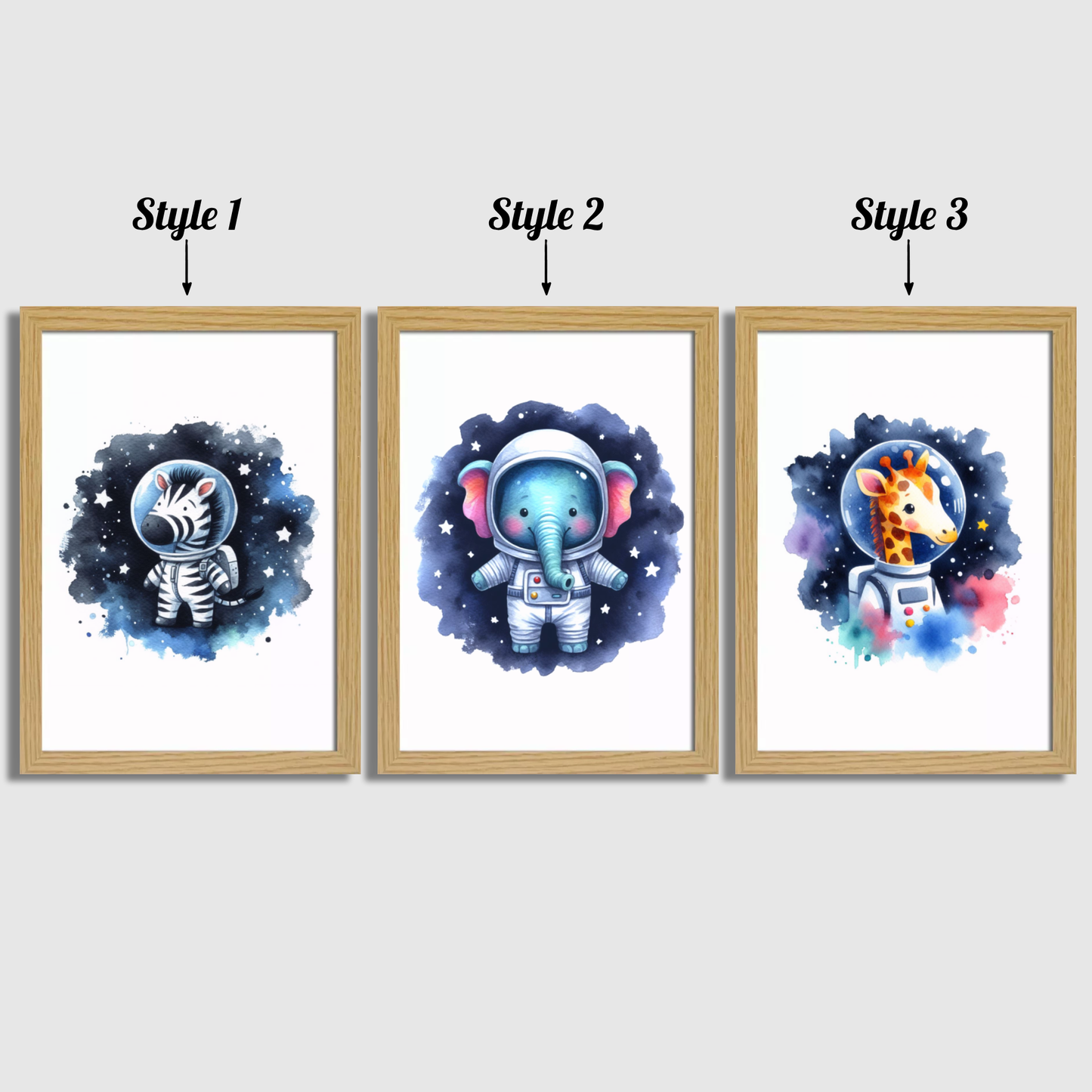 Animal Astronaut Print Set
