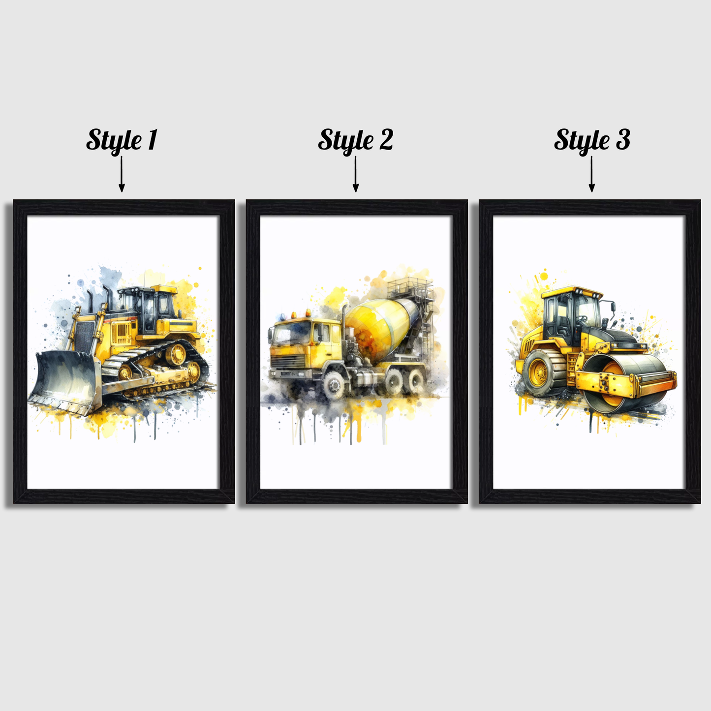 Construction Vehicle Print Set
