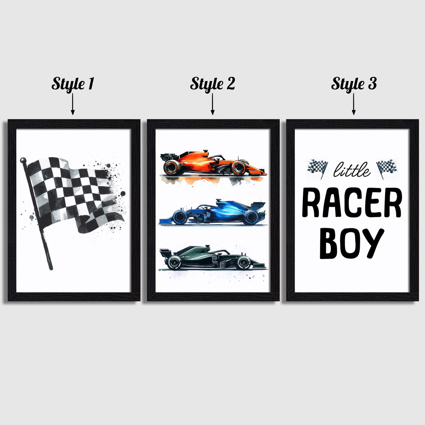 Little Racer Boy Print Set