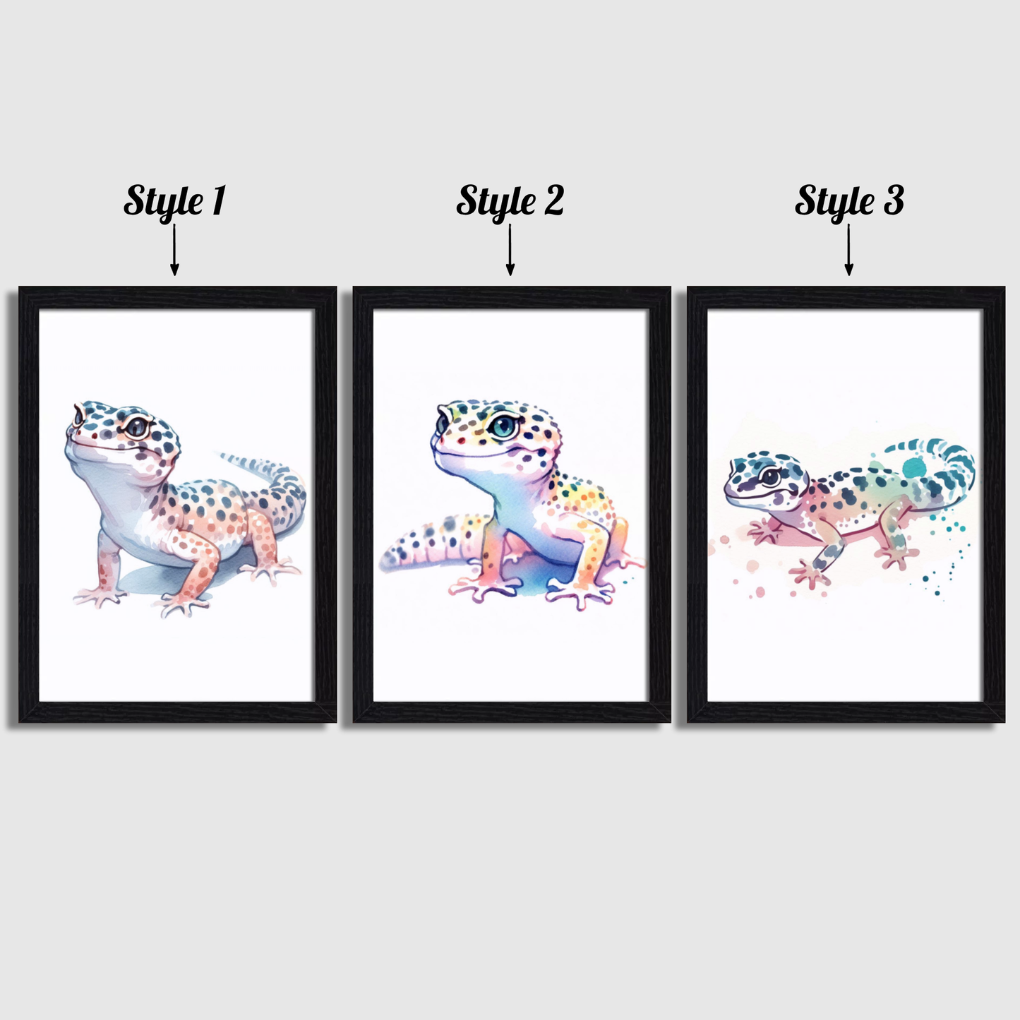 Pastel Leopard Gecko Print Set