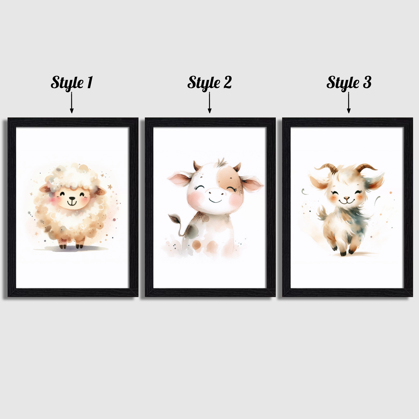 Nursery Farm Animal Print Set