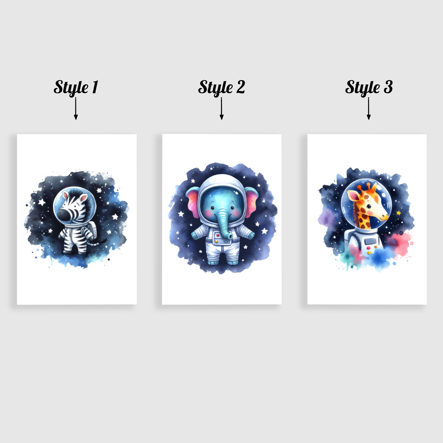 Animal Astronaut Print Set