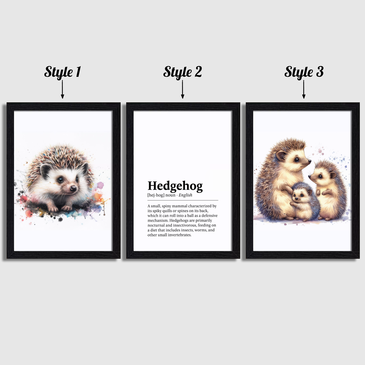 Hedgehog Definition Print Set
