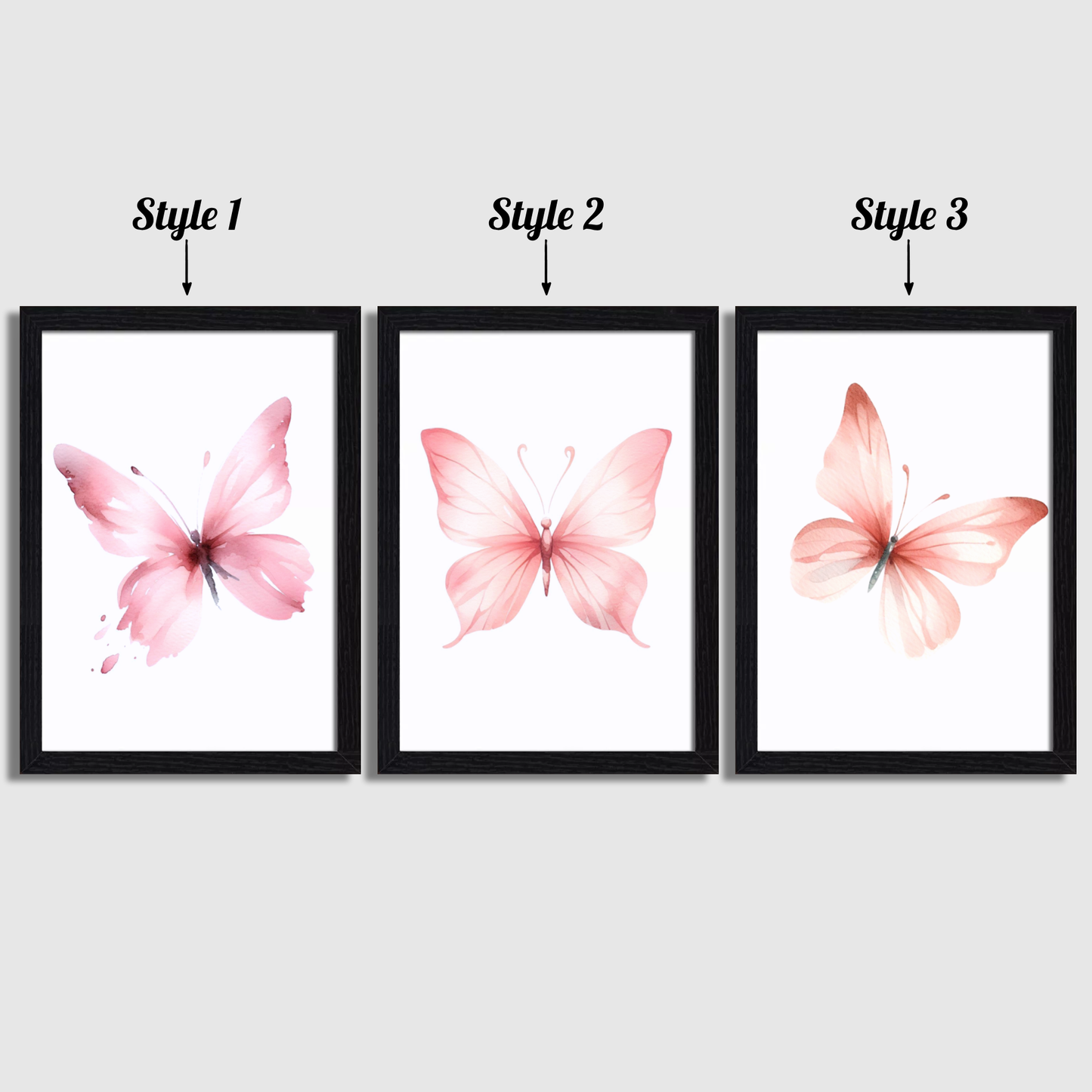 Pink Butterfly Print Set