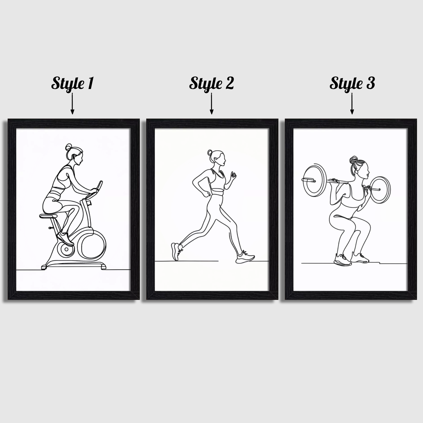 Women's Gym Line Art Print Set