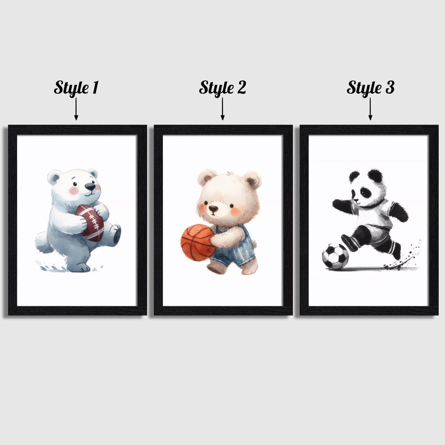 Bear Sports Print Set