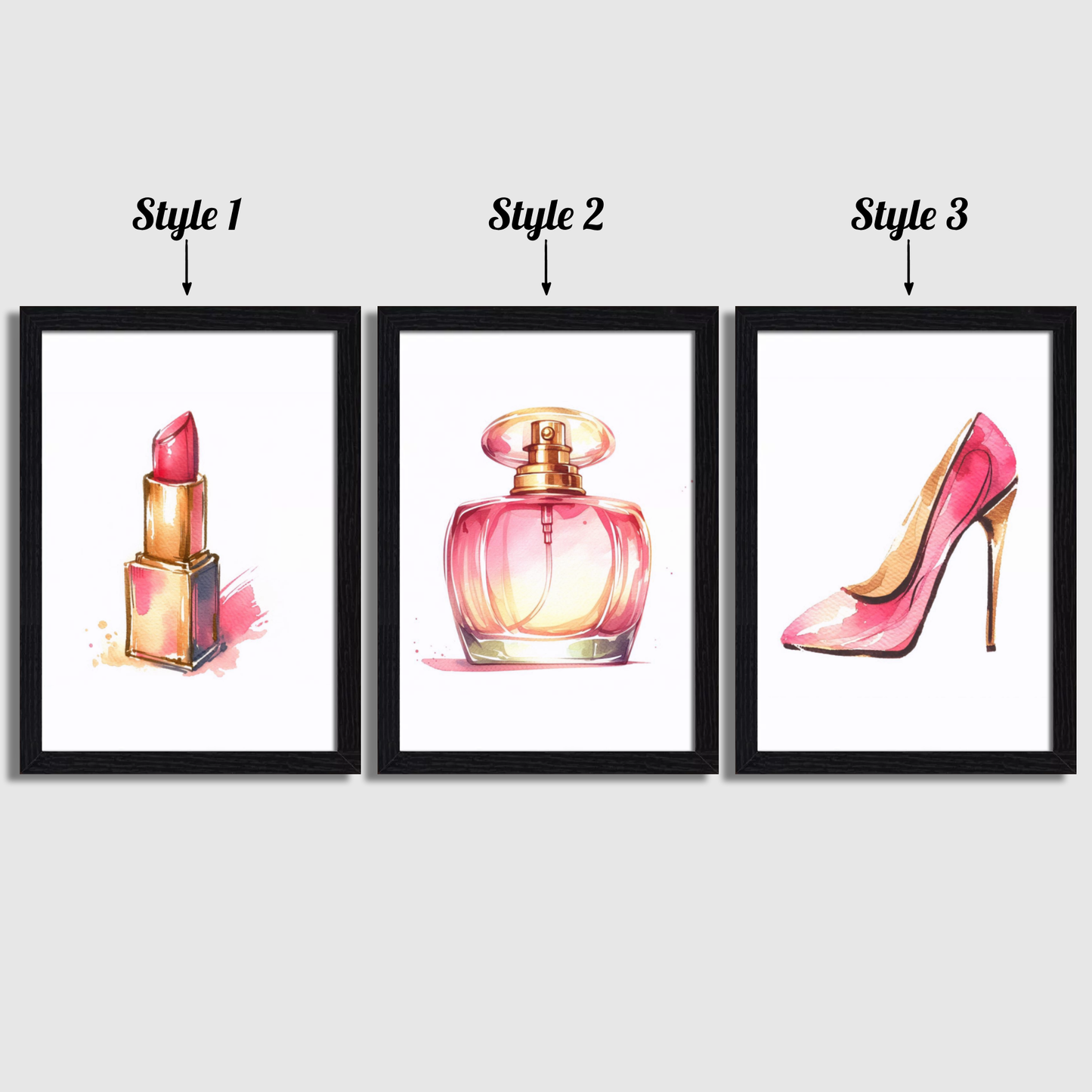 Pink Perfume Print Set