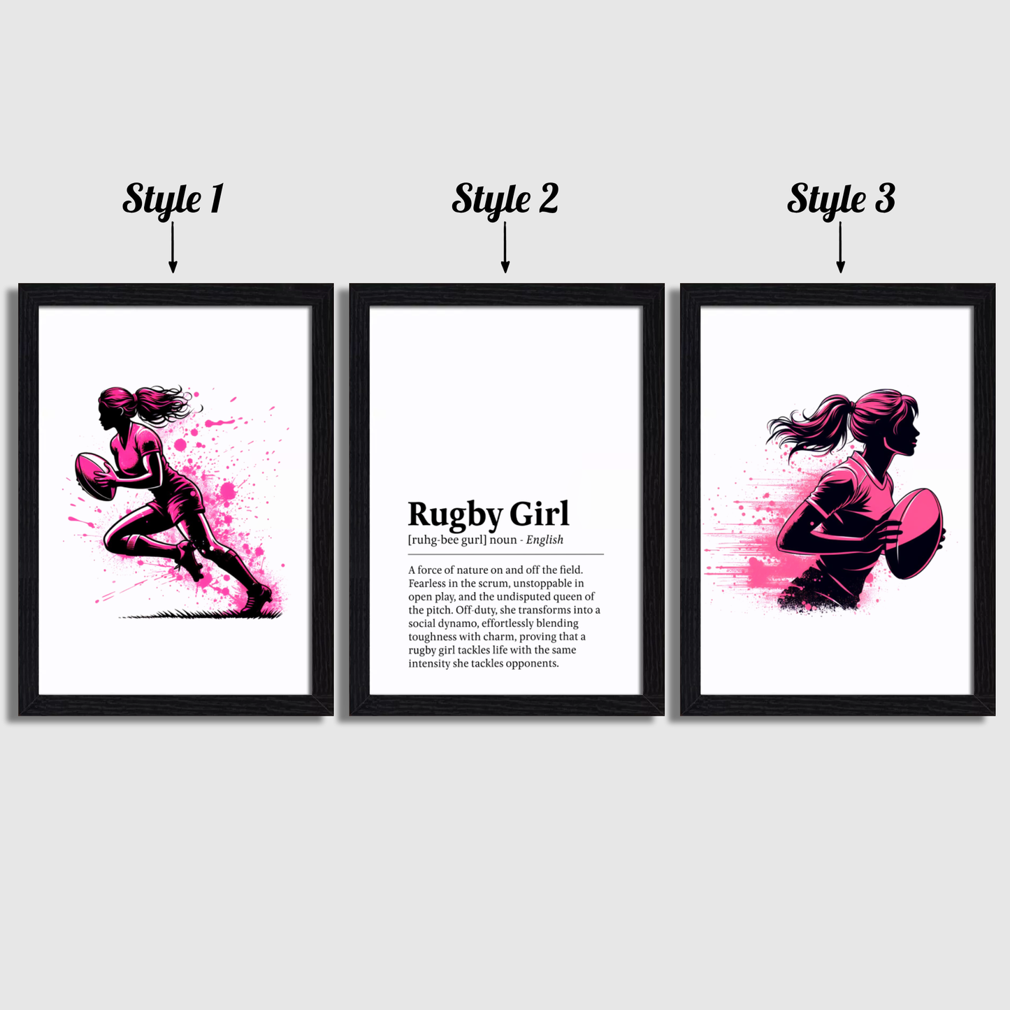 Rugby Girl Definition Print Set