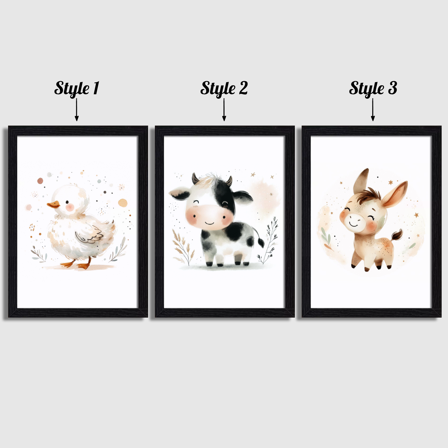 Nursery Farm Animal Print Set