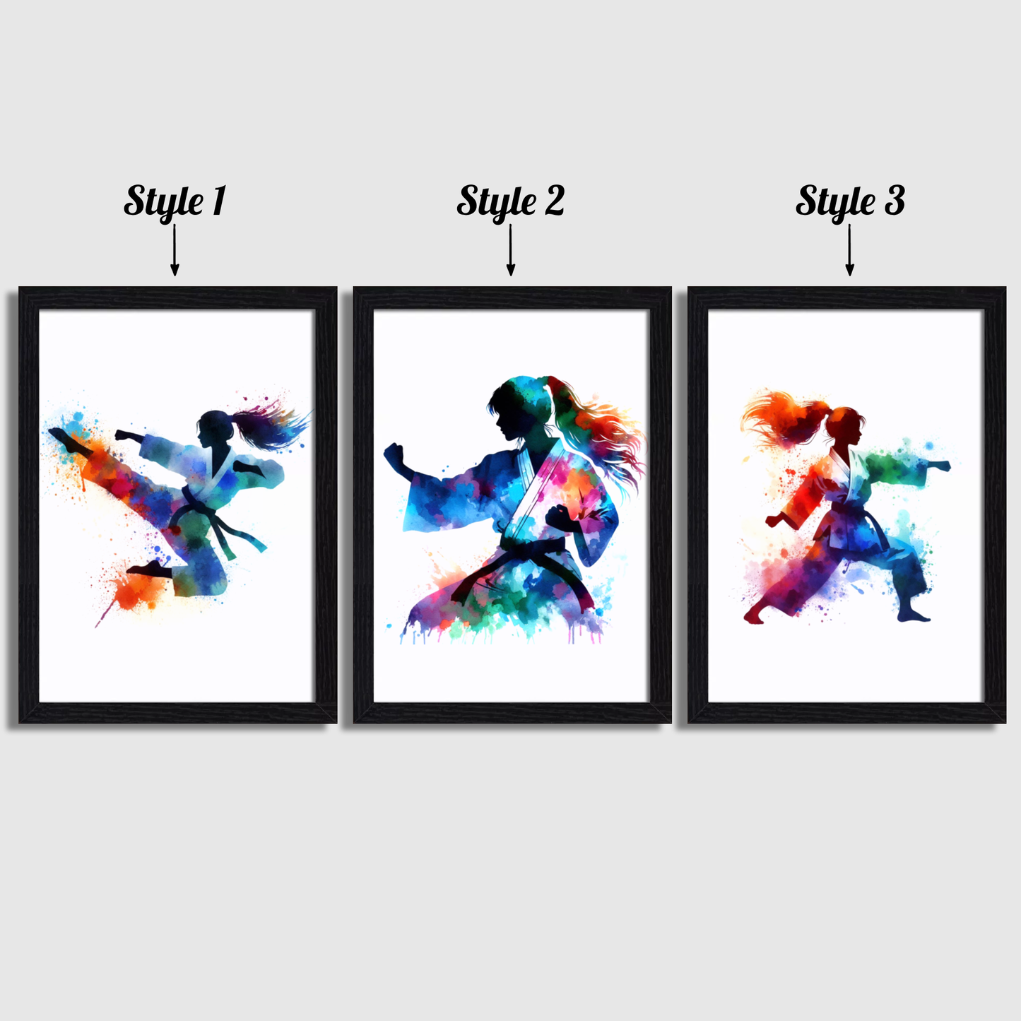 Girls Multicoloured Karate Print Set
