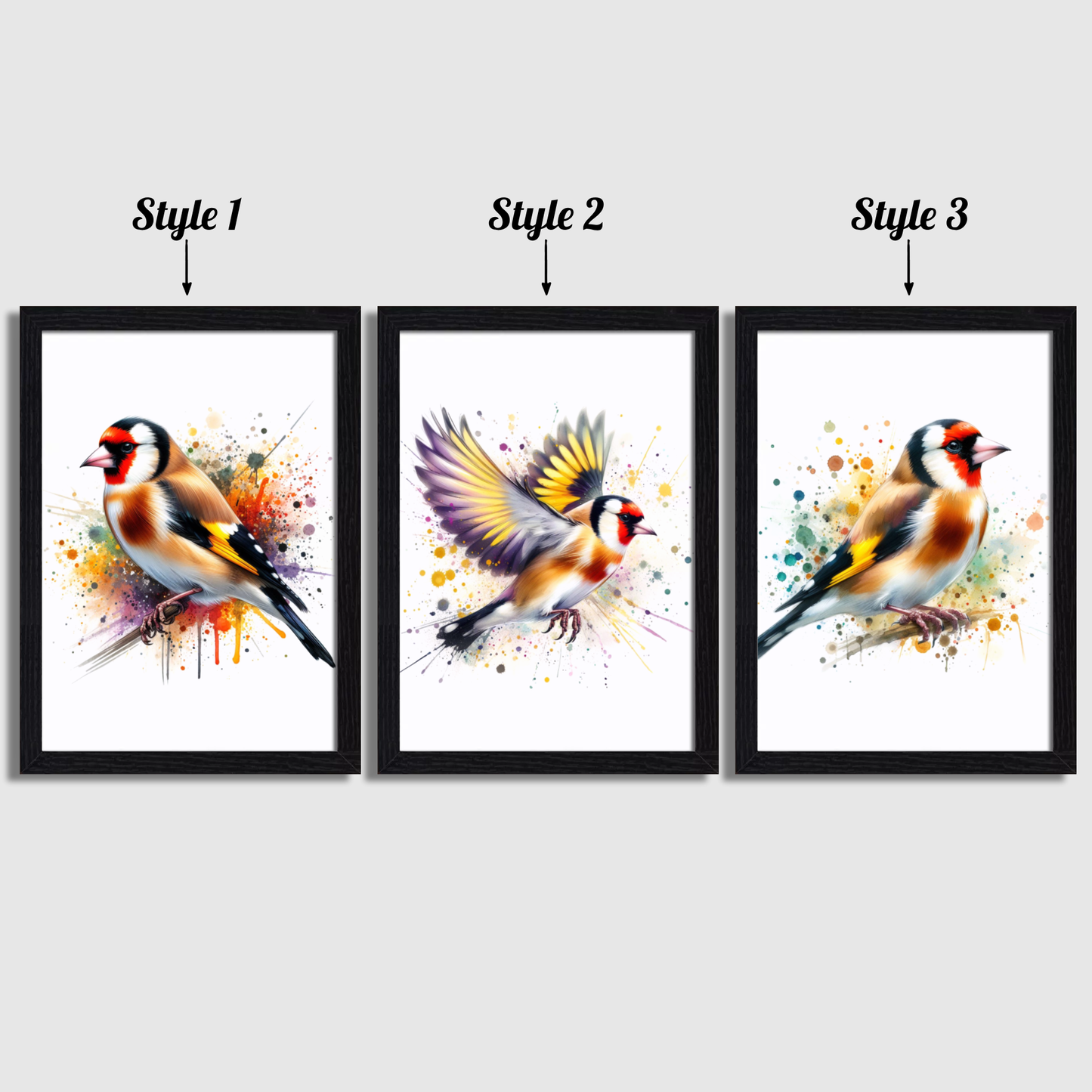 Watercolour Goldfinch Print Set