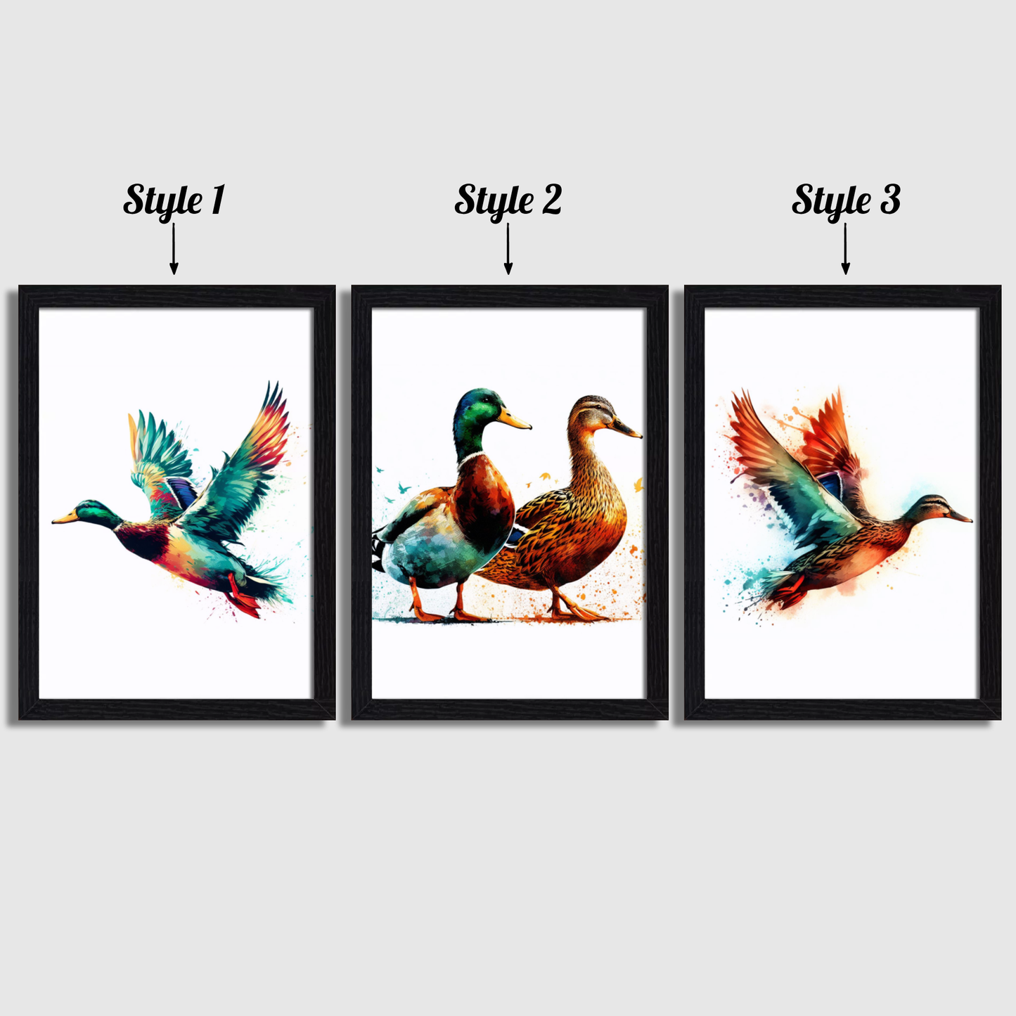Watercolour Duck Print Set