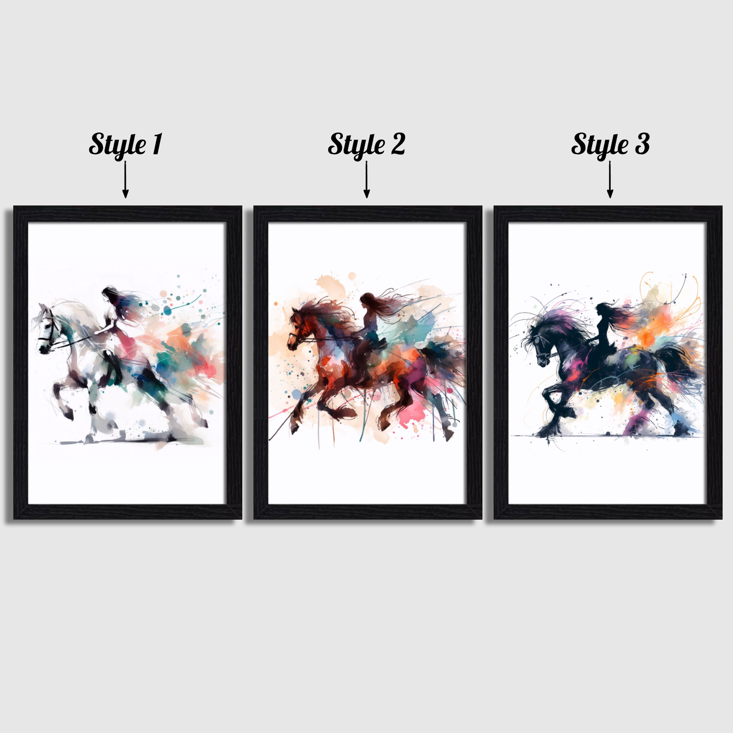 Girls Horse Riding Print Set
