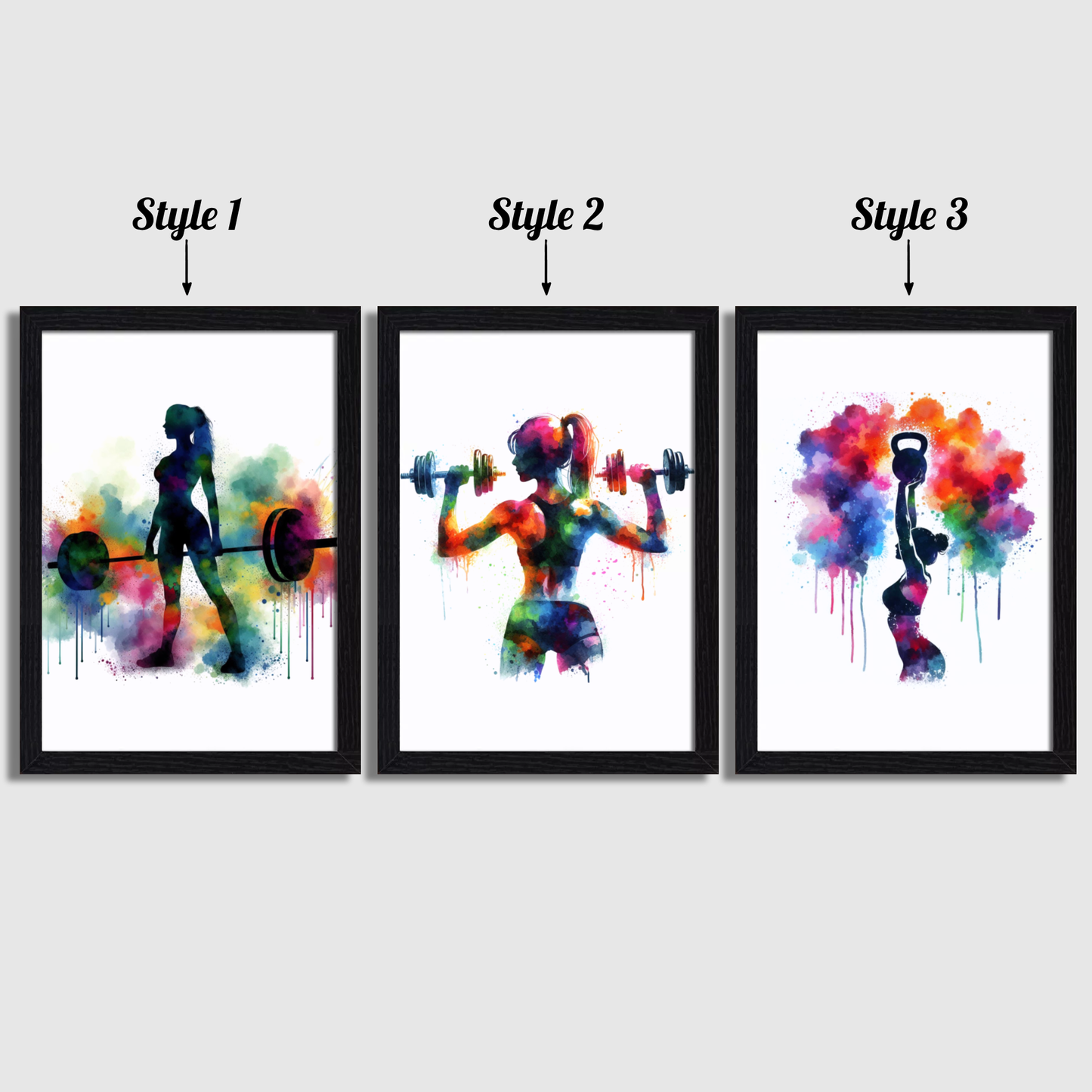 Women Weight Lifting Print Set