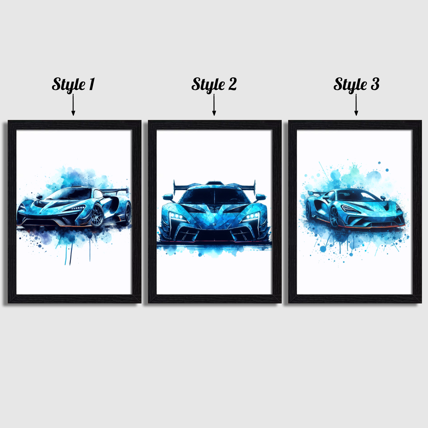 Blue Car Print Set