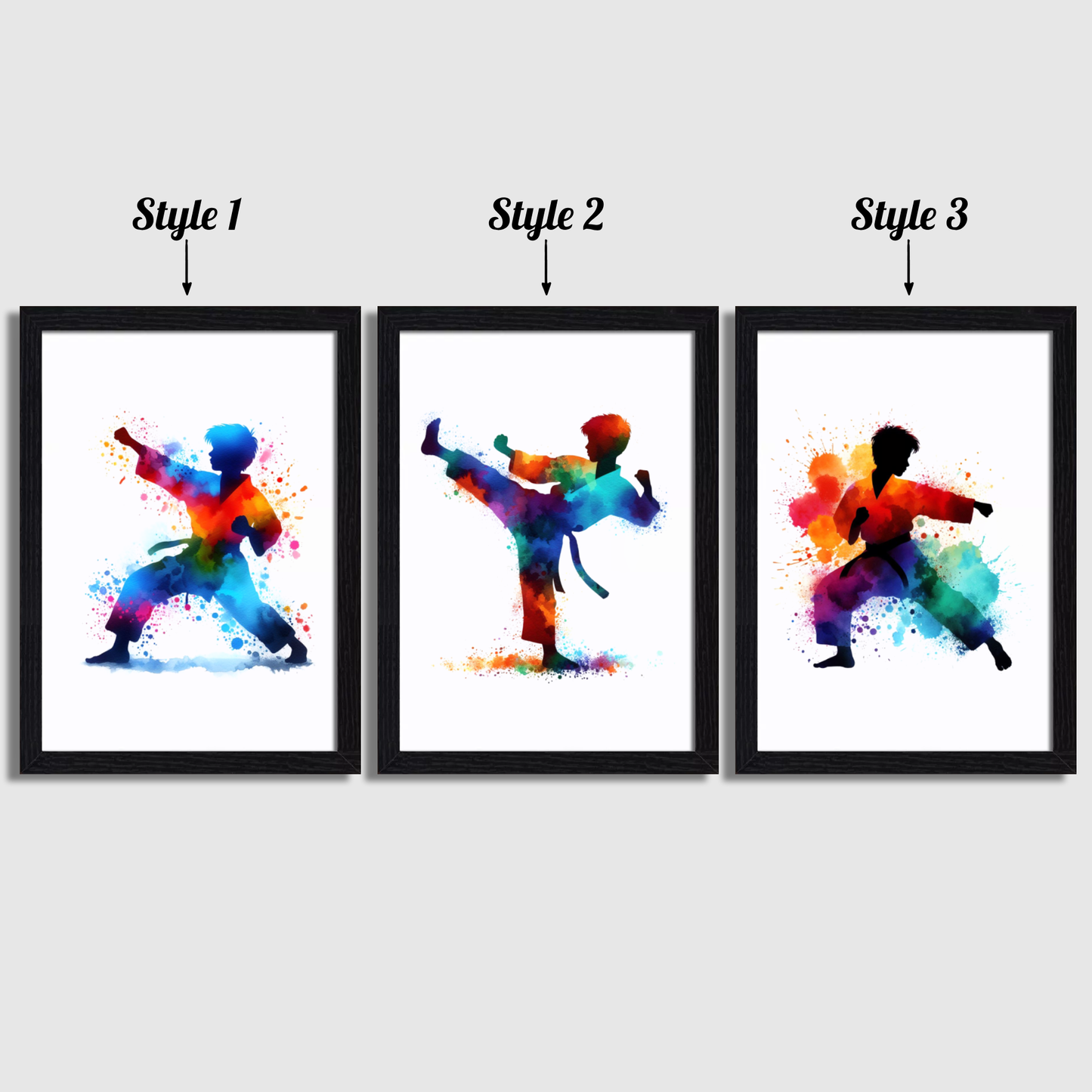 Boys Multicoloured Karate Print Set