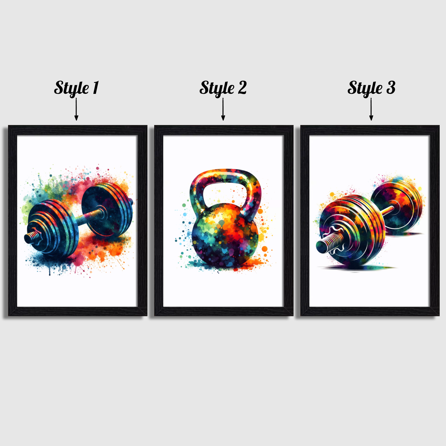 Gym Weights Print Set