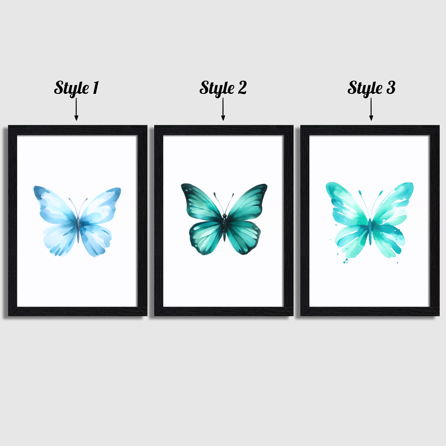 Teal Butterfly Print Set