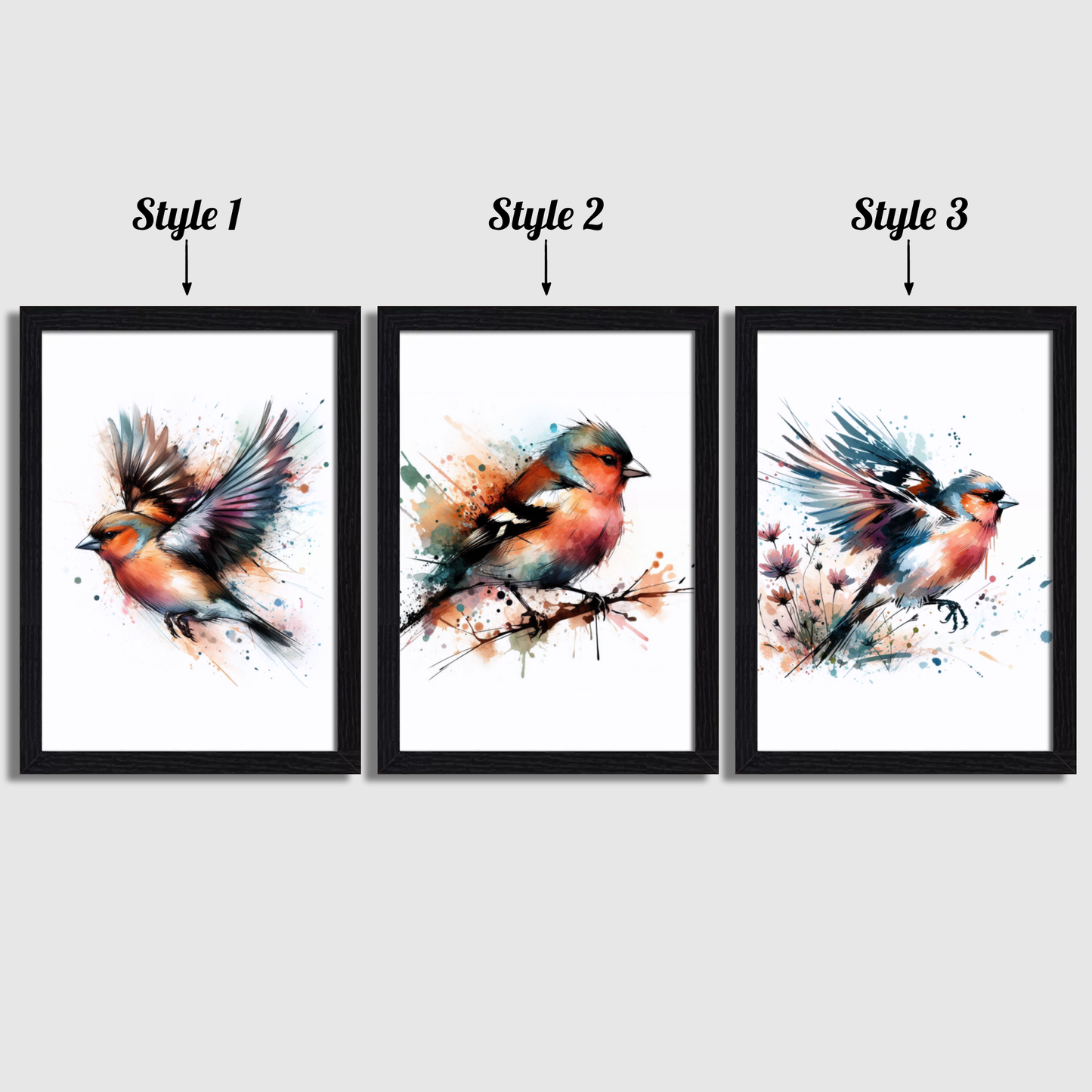 Watercolour Chaffinch Print Set