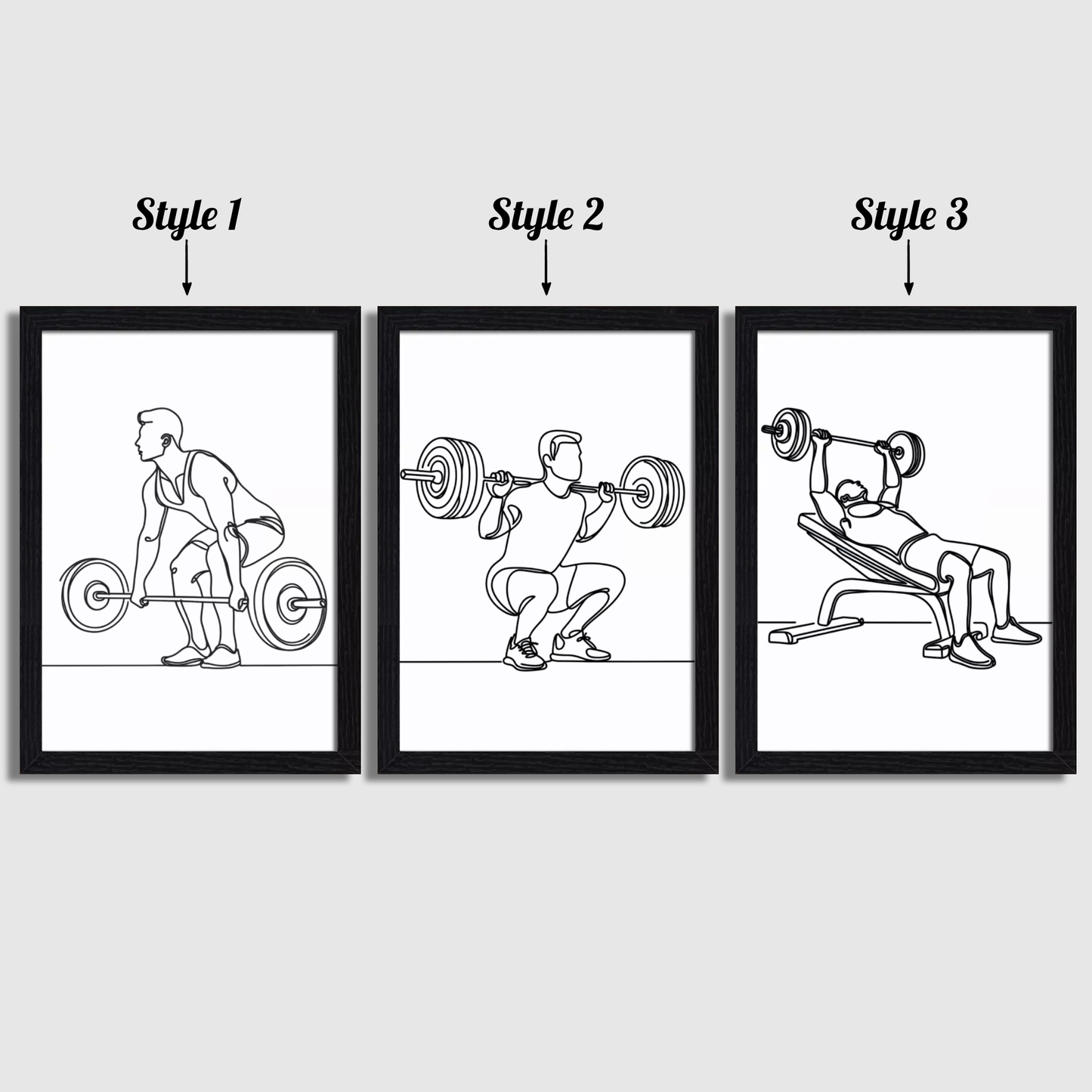 Men's Minimal Weightlifting Print Set
