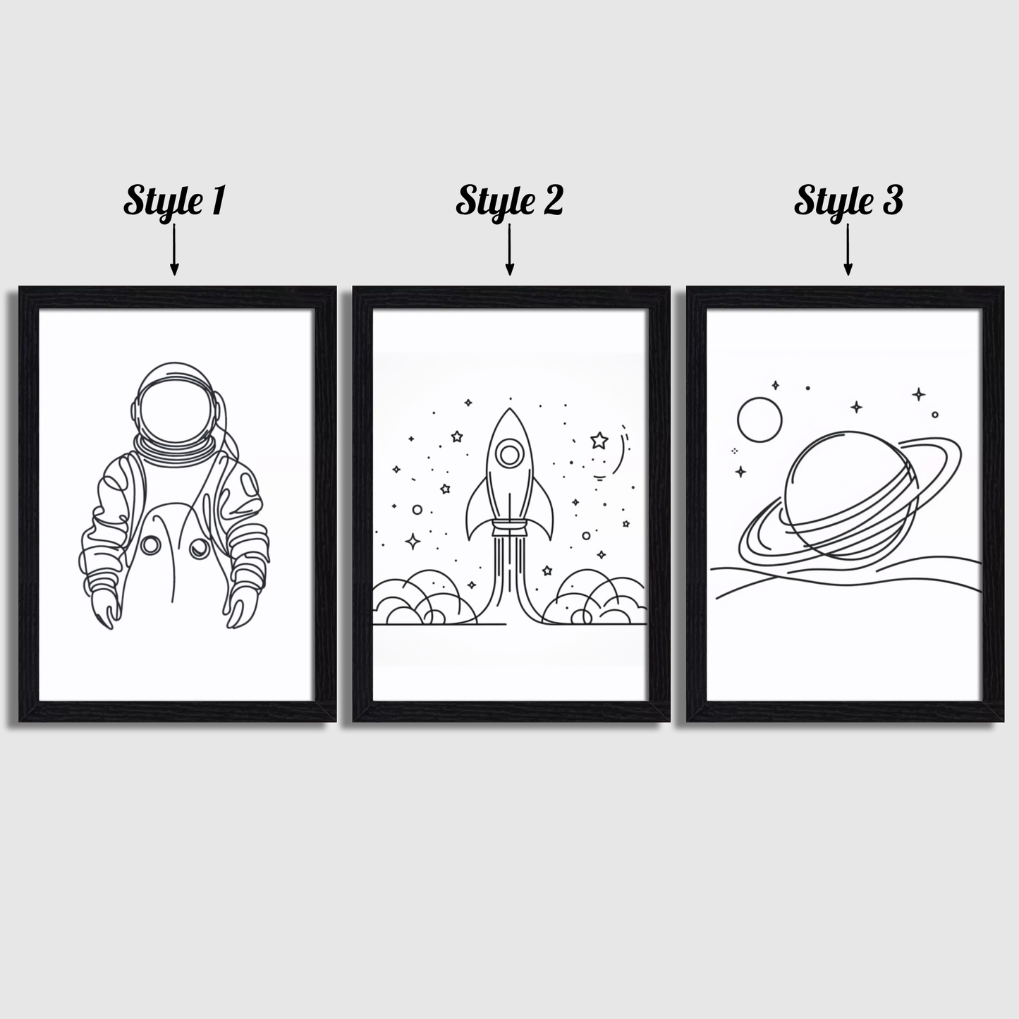 Space Line Art Print Set