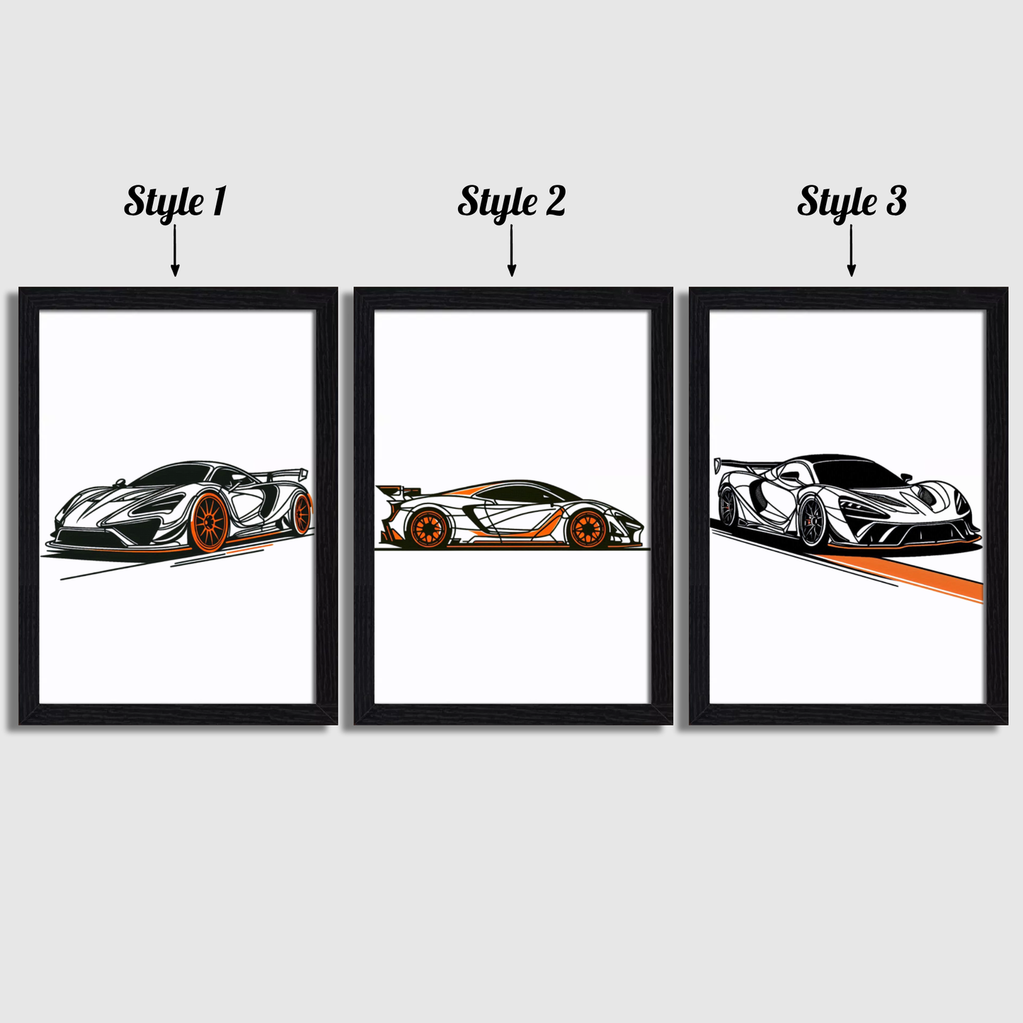 Orange Car Print Set