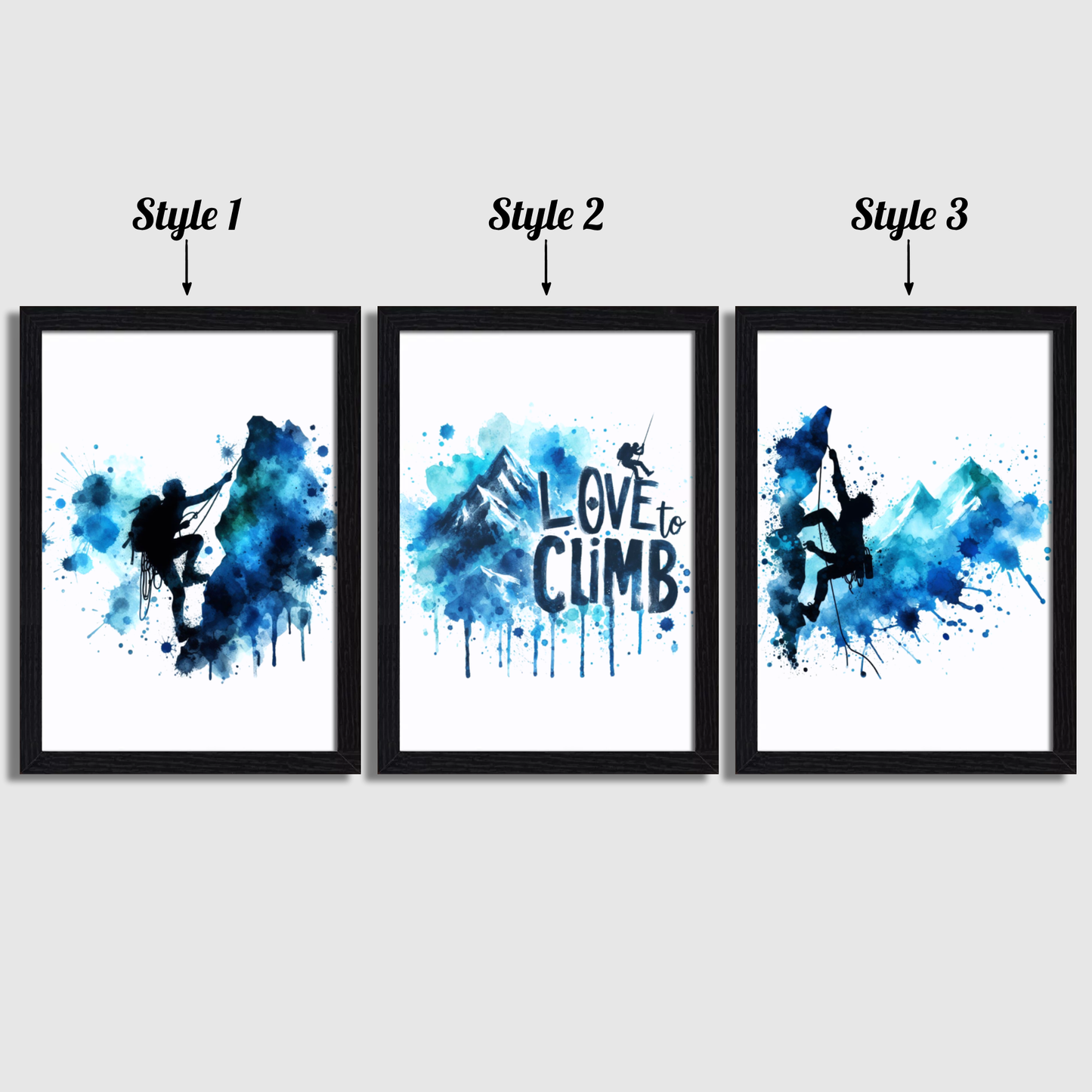 Blue Climbing Print Set