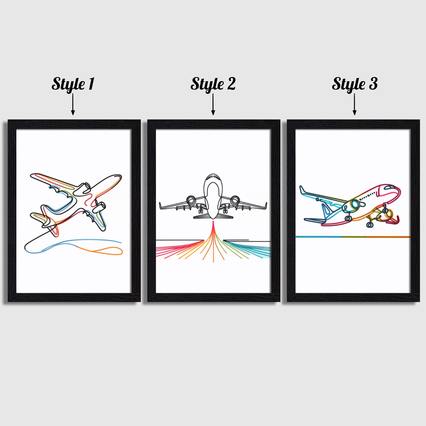 Colourful Plane Print Set