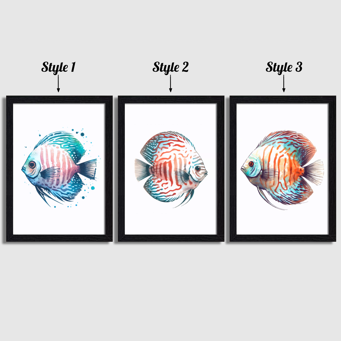 Discus Fish Print Set