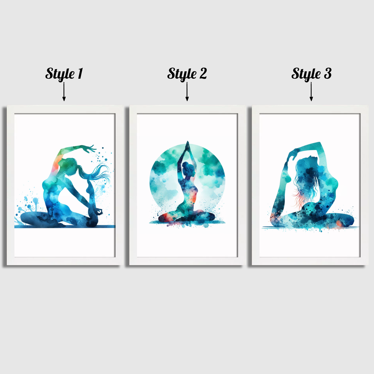 Blue Yoga Studio Print Set