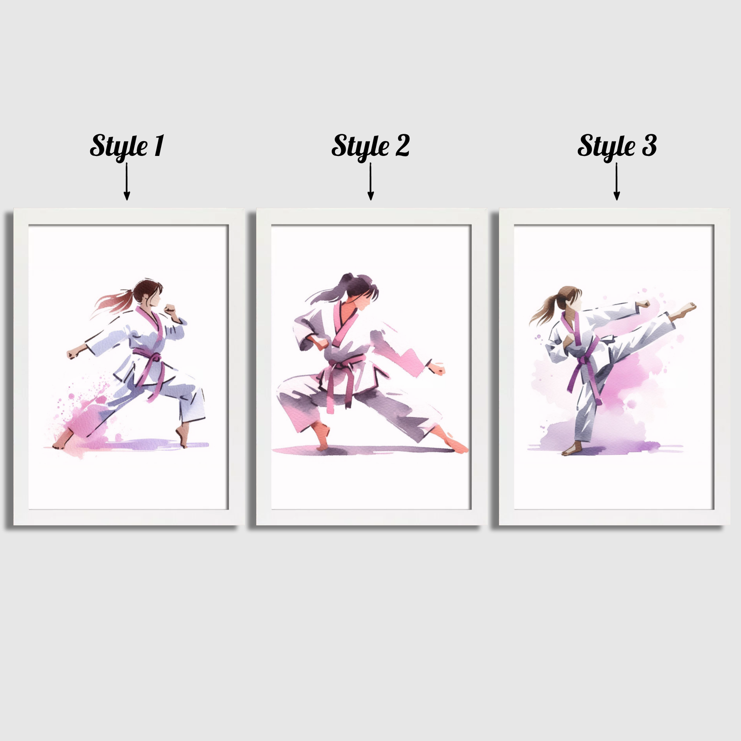 Girls Pink Taekwondo Print Set