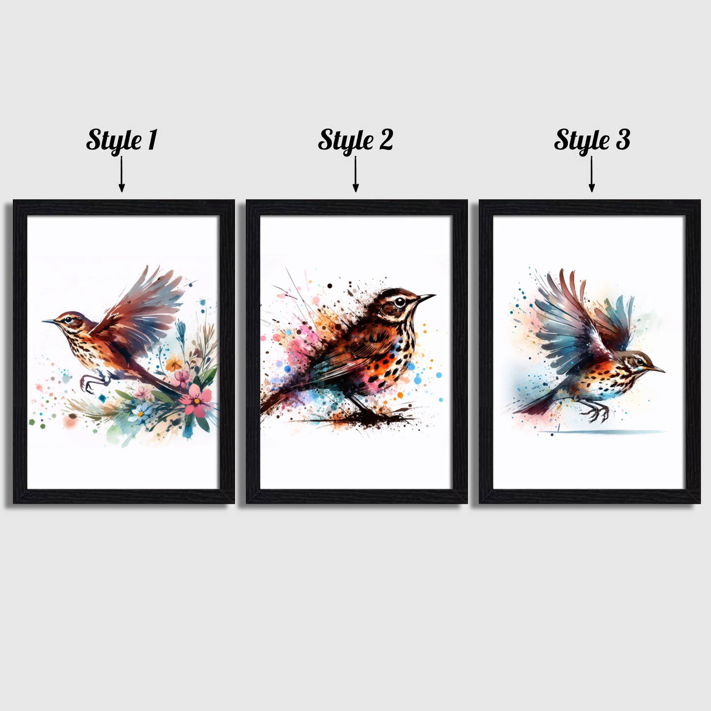 Song Thrush Print Set